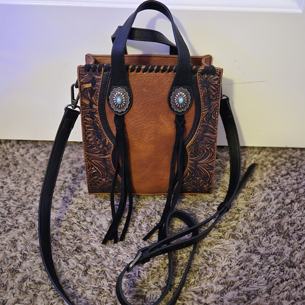 Montana West Brown and Black Crossbody Bag